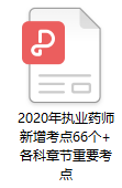 138頁，2020年執(zhí)業(yè)藥師新增考點(diǎn)66個+各章節(jié)重要考點(diǎn)